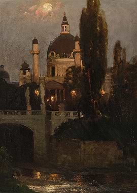 Moonlit Venetian Canal Scene