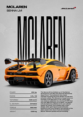 McLaren Senna LM Car Poster