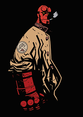 Hellboy Smoking in Trench Coat
