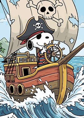 Snoopy as a Pirate Captain