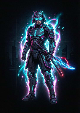 Cyberpunk Samurai Warrior