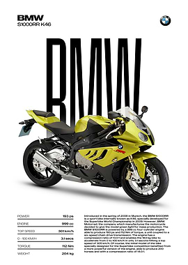 BMW S1000RR K46 Motorcycle Poster