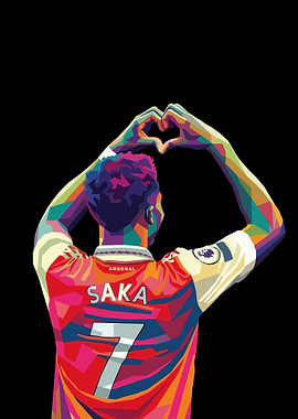 Bukayo Saka Celebration Pop Art