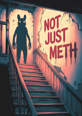 Creepy Shadow Figure and Text Art