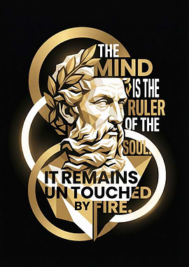 Stoic Quote with Bust of Philosopher