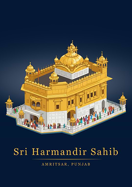 Golden Temple Amritsar Illustration