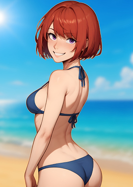 Anna - Anime Girl in Bikini on Beach