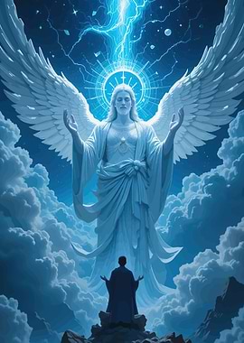 Angel and Worshipper in Cosmic Lightning