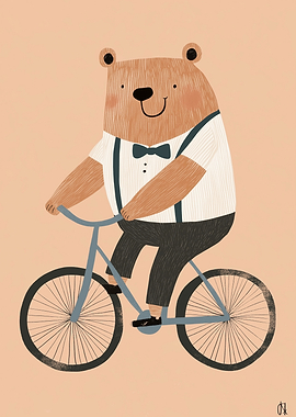 Bear Riding a Bicycle