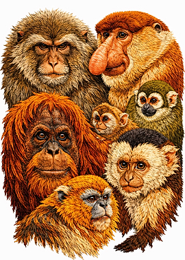 A Primate Portrait Collection