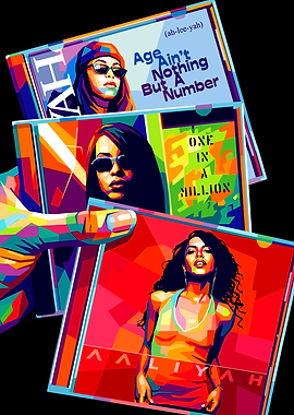 Aaliyah Album Covers Pop Art