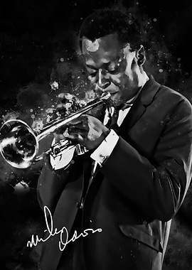 Miles Davis Playing Trumpet