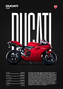 Ducati 1098 Motorcycle Poster