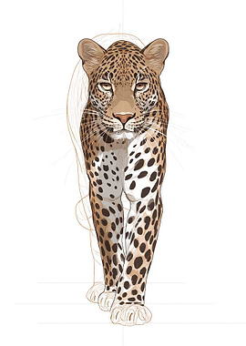 Leopard Walking Forward