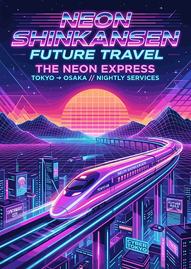 Neon Shinkansen Future Travel