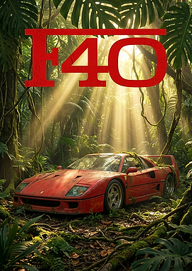 Abandoned Ferrari F40 in Jungle