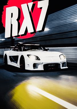White RX7 in Motion