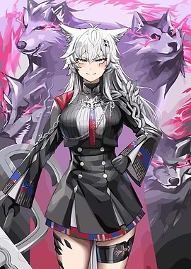 Anime Girl with Wolf Spirit