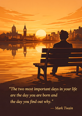 Man watching sunset over city