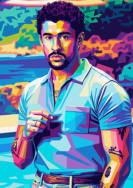 Bad Bunny Pop Art Portrait