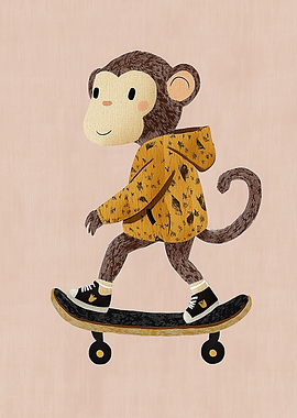 Monkey on a Skateboard