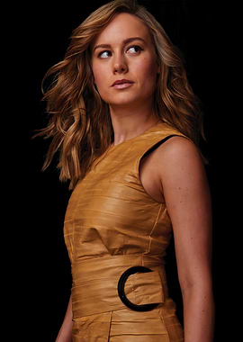 Brie Larson in a yellow dress