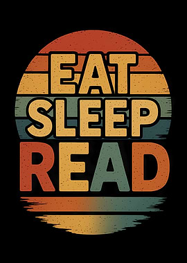 Eat Sleep Read Retro Sunset