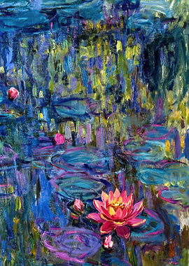 Impressionist Water Lilies Painting