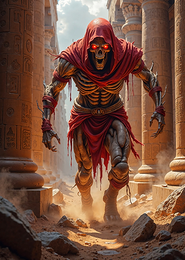 Undead Reaper Warrior in Ancient Ruins