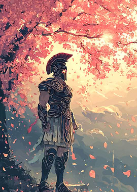 Warrior Under Cherry Blossoms