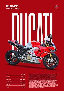 Ducati Panigale V4 S Motorcycle Poster