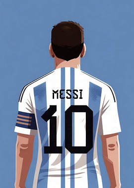 Lionel Messi Argentina Jersey Back