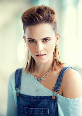 Emma Watson in Denim Overalls