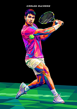Carlos Alcaraz Tennis Player Pop Art