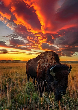 Bison at Sunset