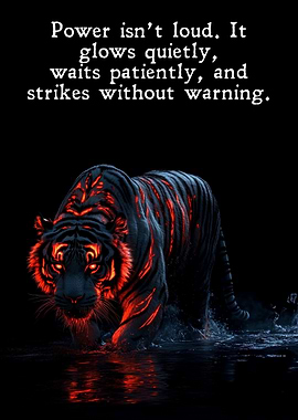 Fiery Tiger with Inspirational Quote