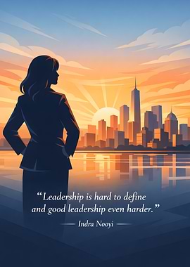 Woman looking at city skyline at sunrise