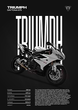 Triumph Daytona 675 Motorcycle Poster