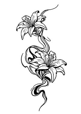 Elegant Lily Flower Tattoo Design