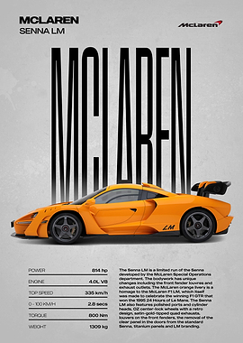 McLaren Senna LM Poster