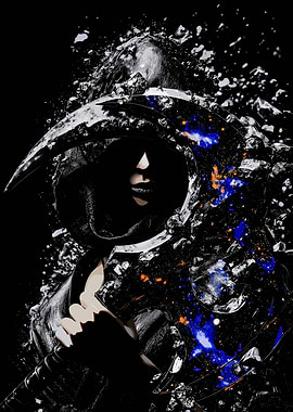 Dark Figure with Cosmic Scythe