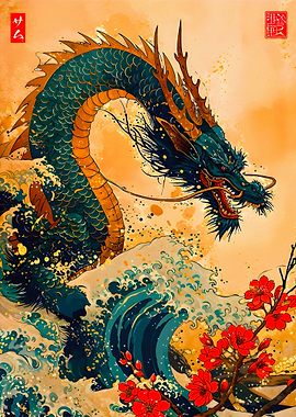 Dragon and Cherry Blossoms