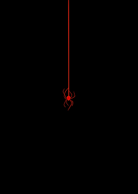Red Spider on Black Background