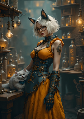 Steampunk Cat Girl Alchemist