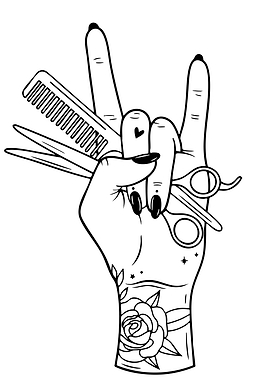 Hand with Hairdressing Tools
