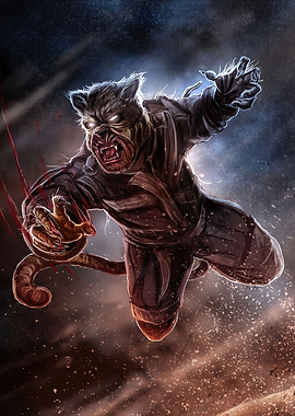 Feral Cat-like Creature Attacking