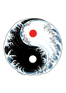 Yin Yang Waves and Sun