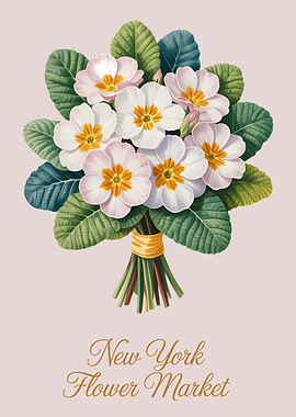 New York Flower Market Floral Illustration
