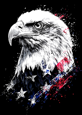 American Eagle with Flag Colors