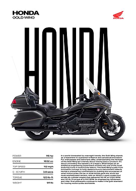 Honda Gold Wing Motorcycle Poster